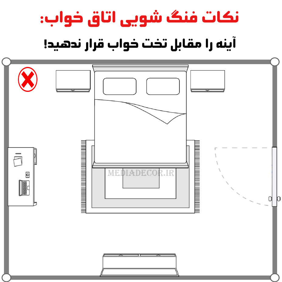 نکات فنگ شویی اتاق خواب: آینه را مقابل تخت خواب قرار ندهید!